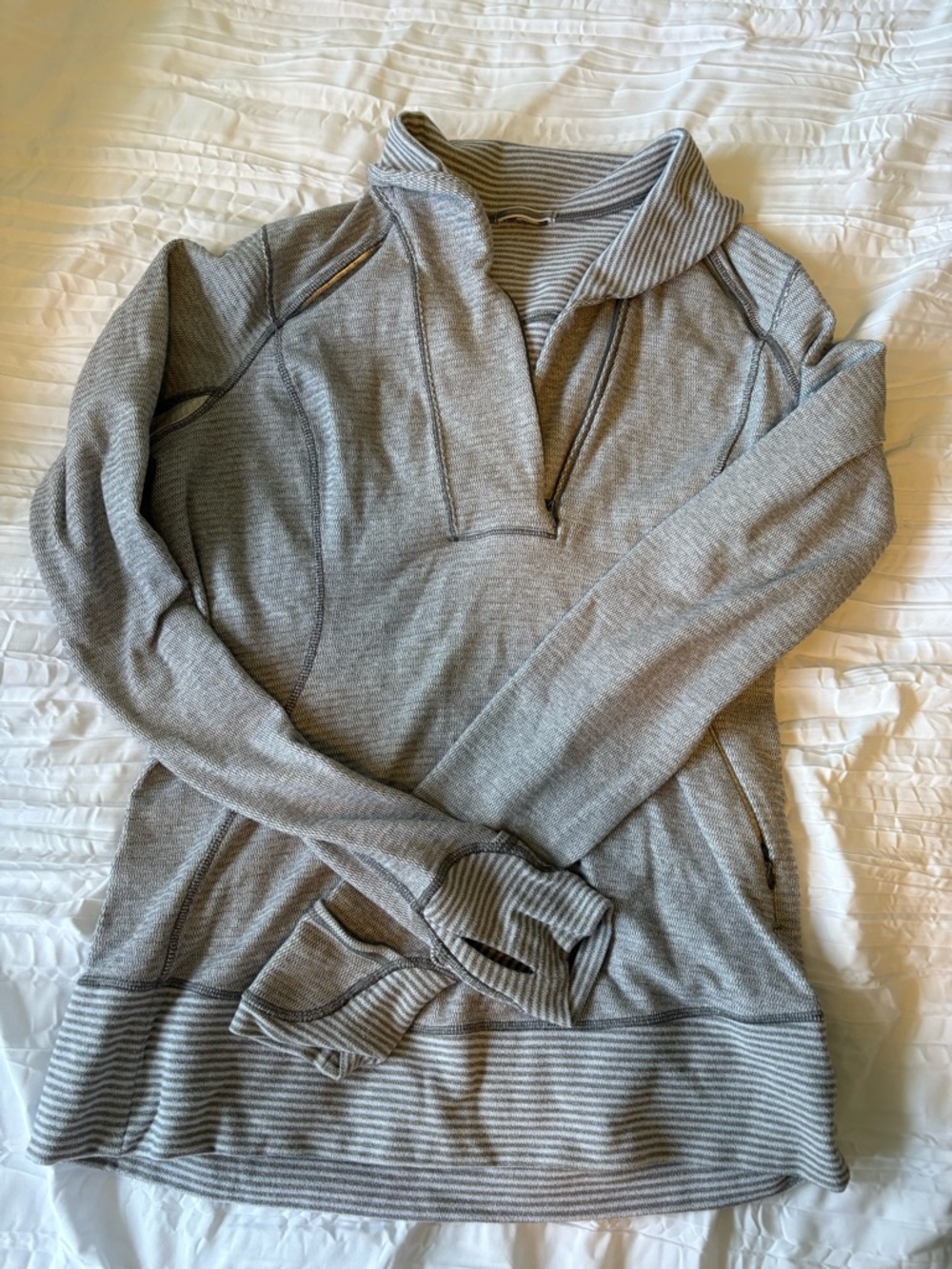 lululemon athletica Light Gray Funnel-Neck Half-Zip Sweater